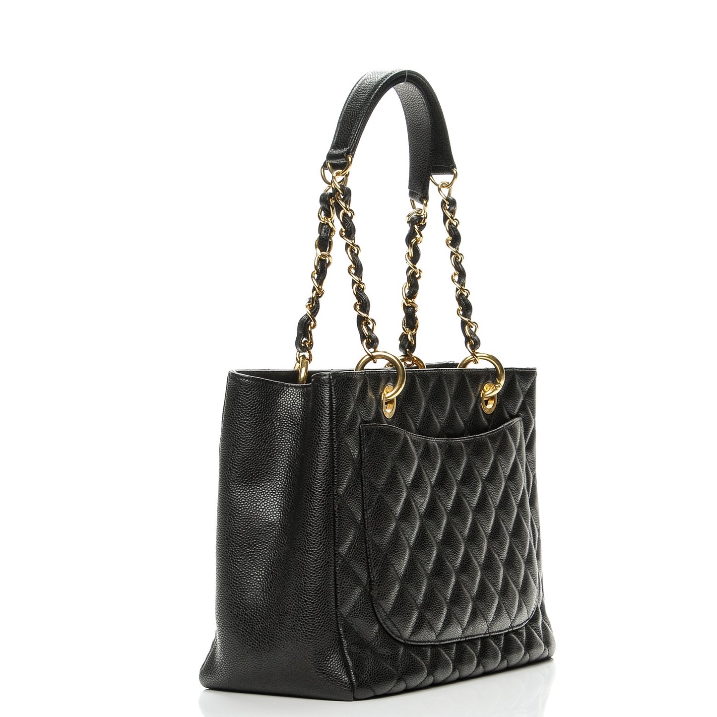 Caviar Quilted Grand Shopping Tote GST Black