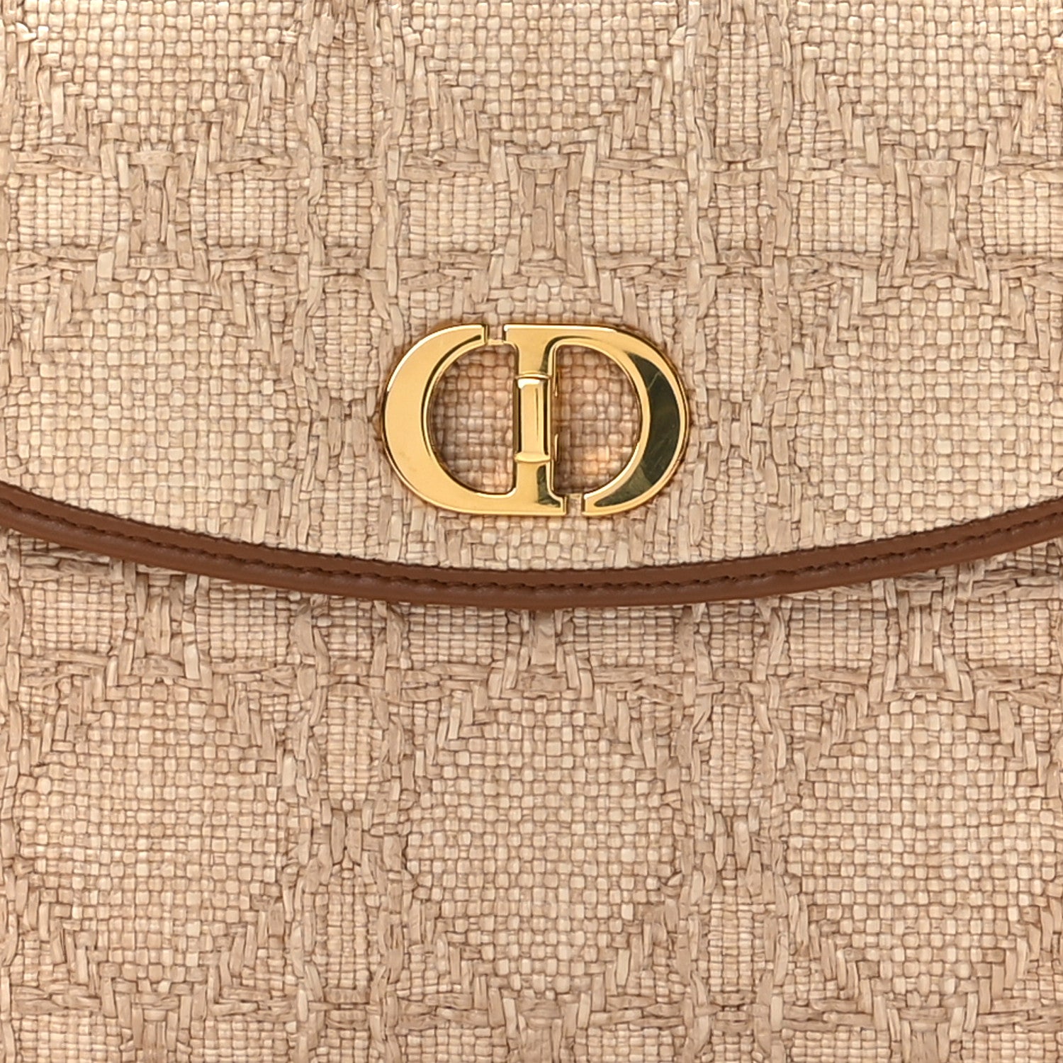 Christian Dior Raffia Macrocannage 30 Montaigne Avenue Pouch With