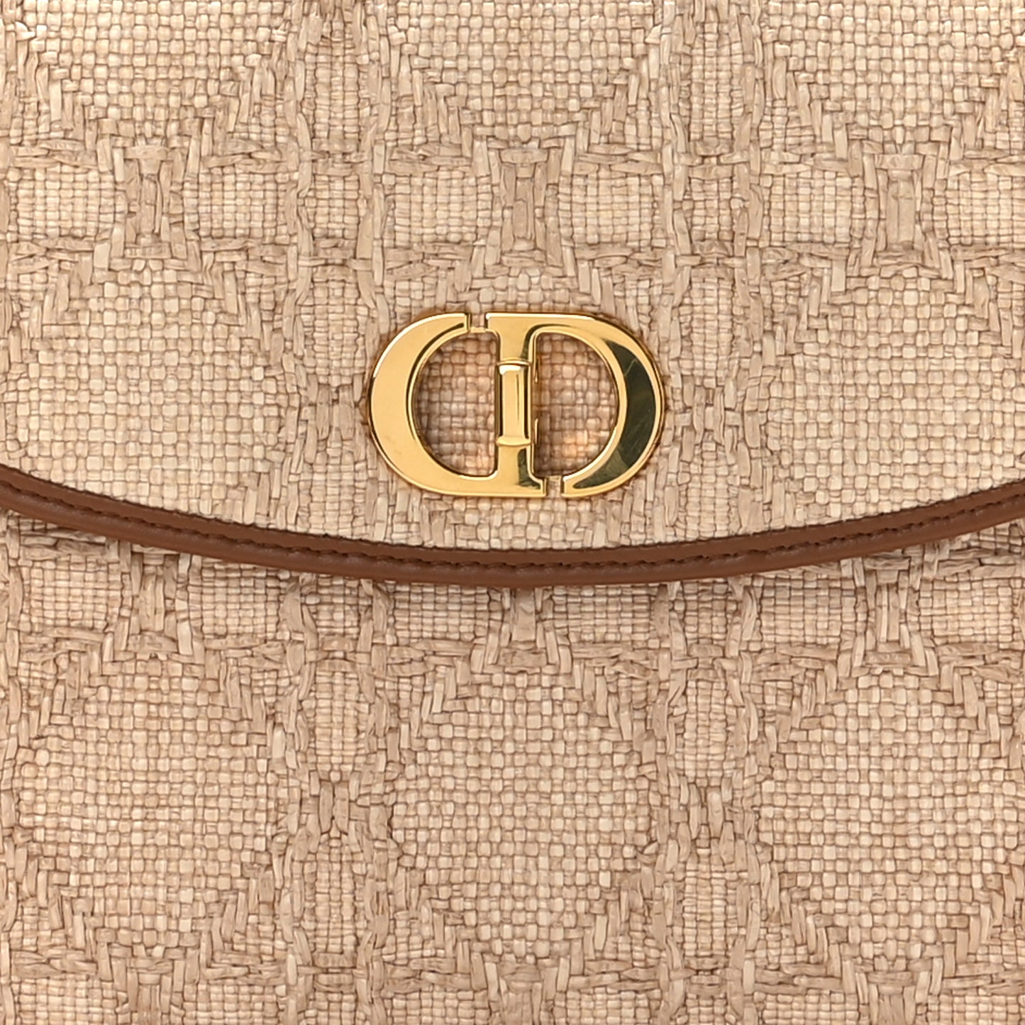 Raffia Macrocannage 30 Montaigne Avenue Pouch With Flap Natural
