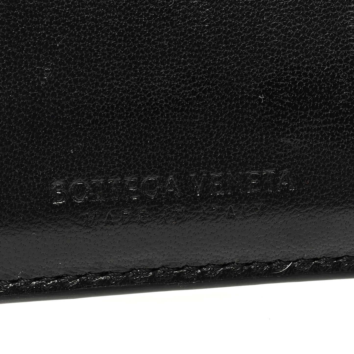 Nappa Maxi Intrecciato Zip Card Holder Black