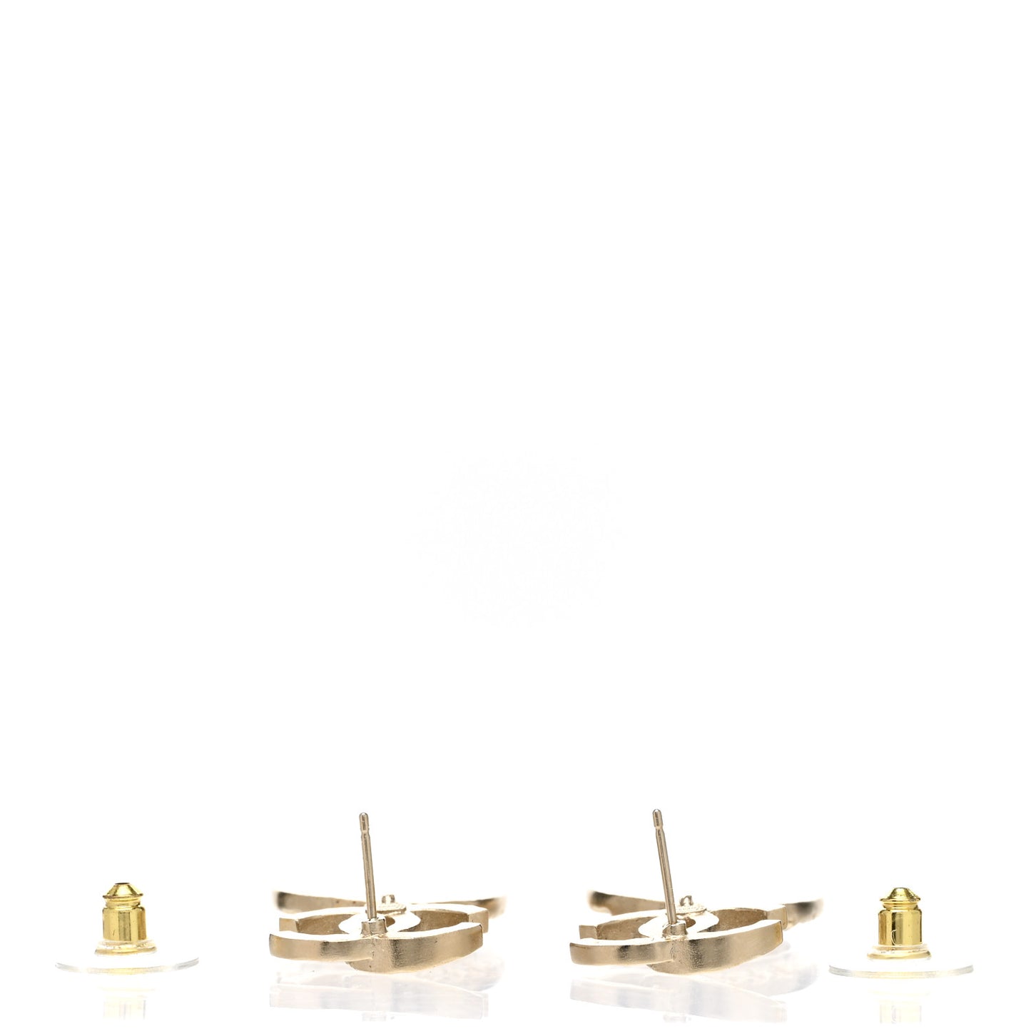 Crystal CC Medallion Drop Earrings Gold