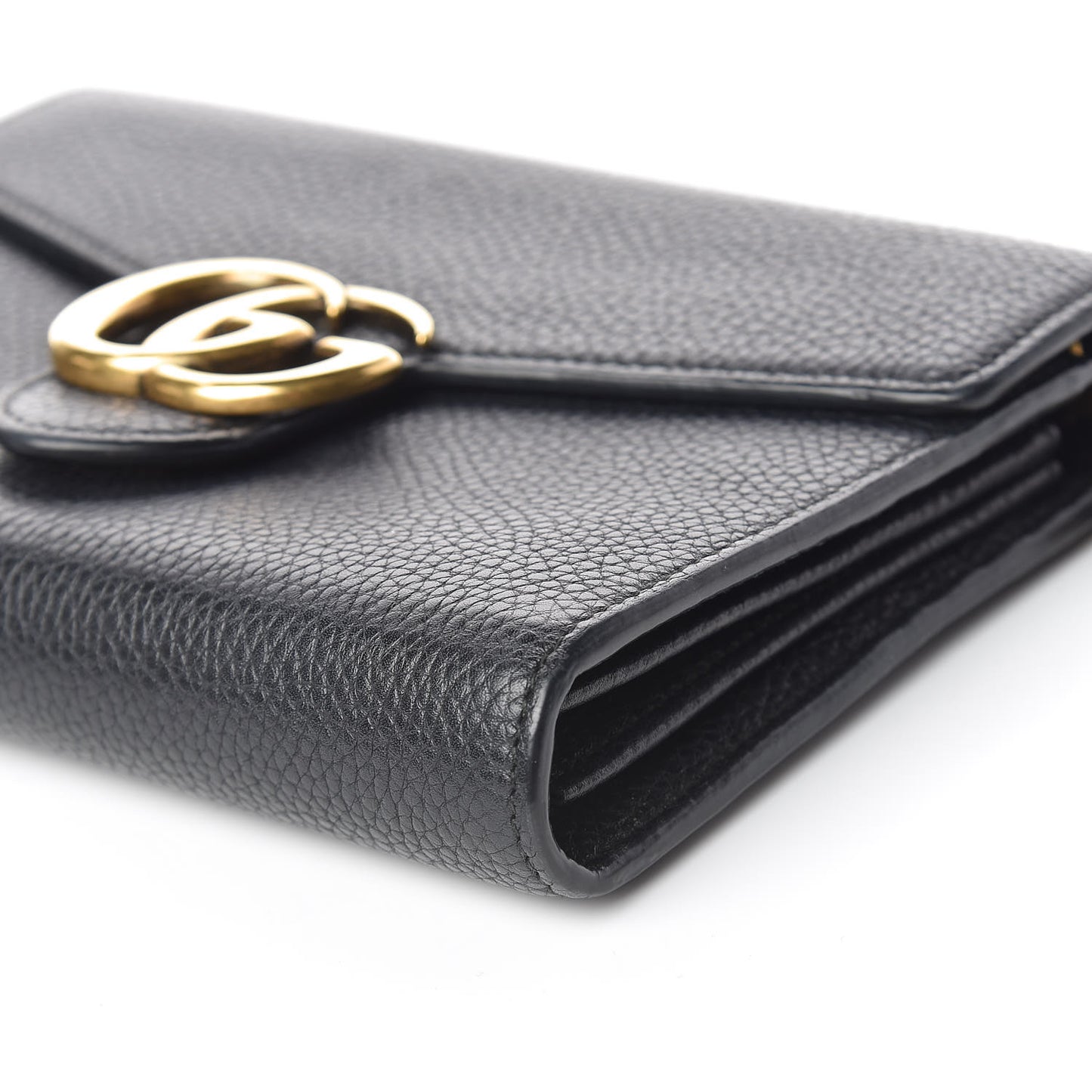 Calfskin GG Marmont Chain Wallet Black