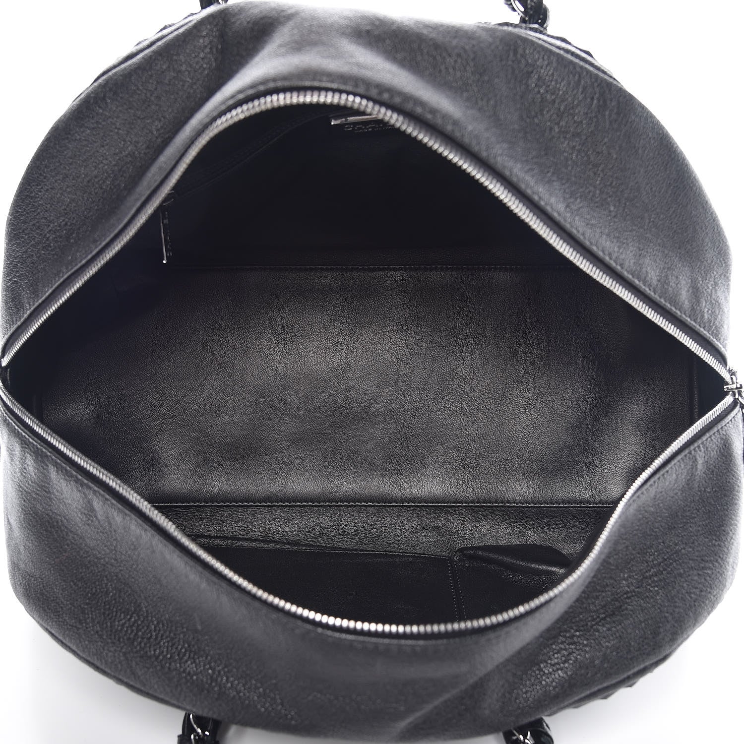 Chanel Metallic Goatskin Large Luxe Ligne Bowler Black 5 of 10