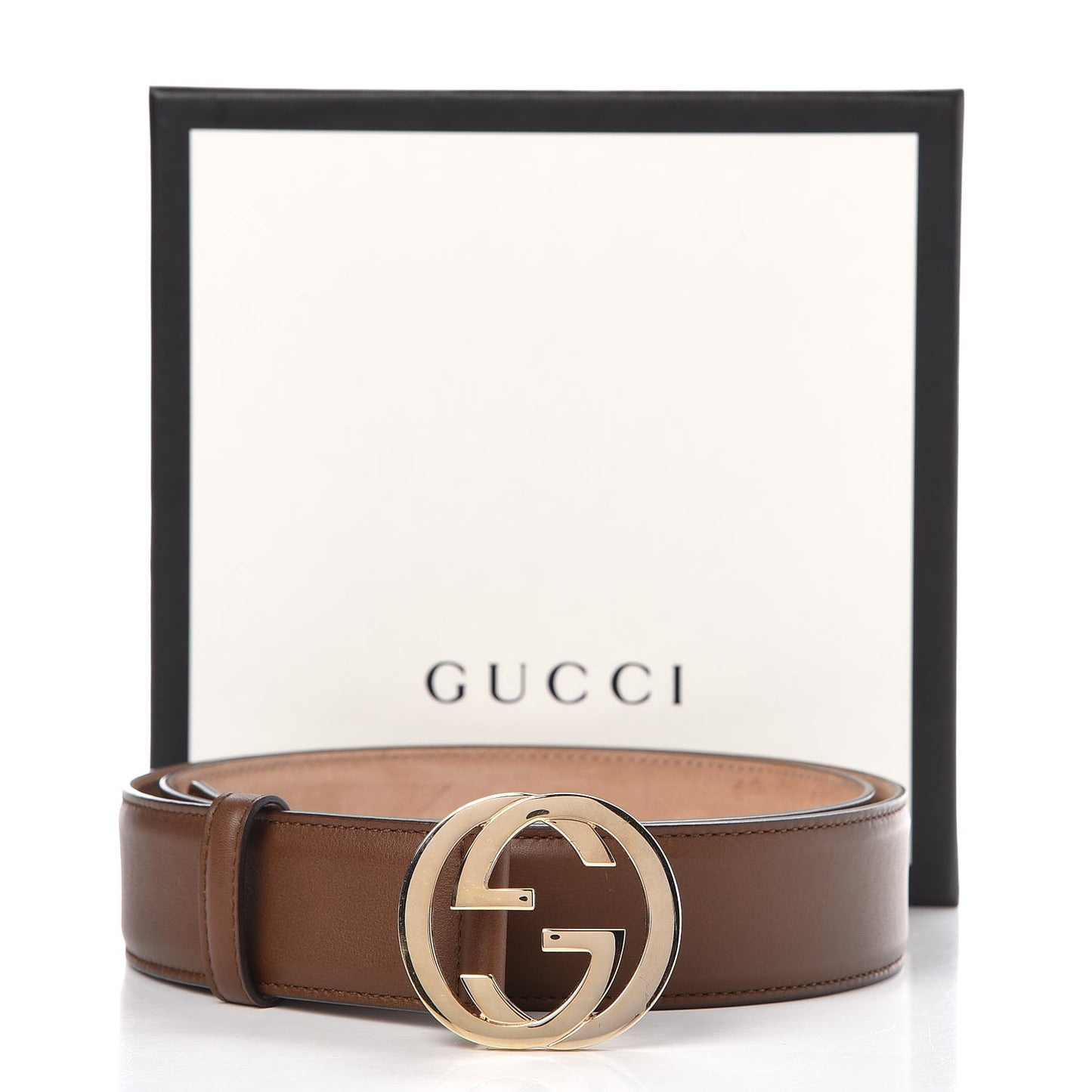 Calfskin Interlocking G 37mm Belt 100 40 Nut Brown