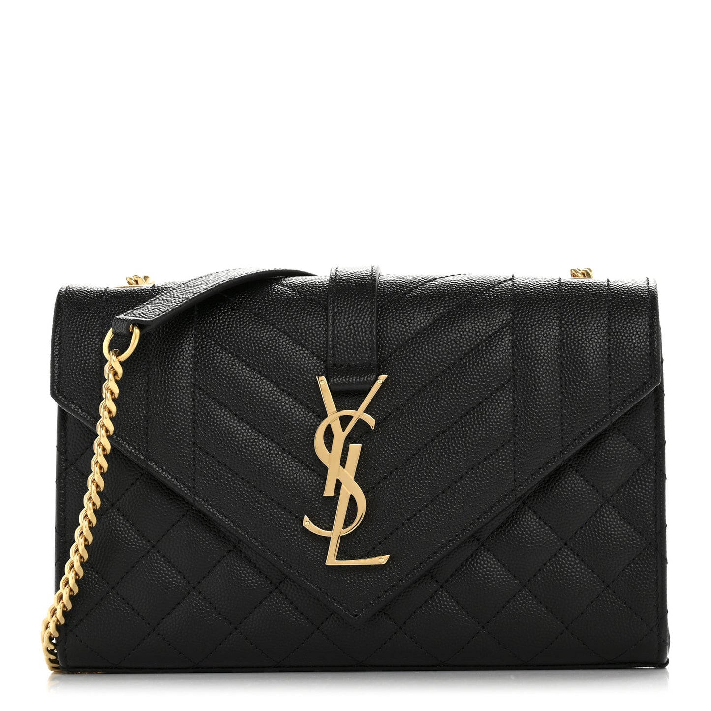 Grain De Poudre Textured Mixed Matelasse Triquilt Small Monogram Satchel Black