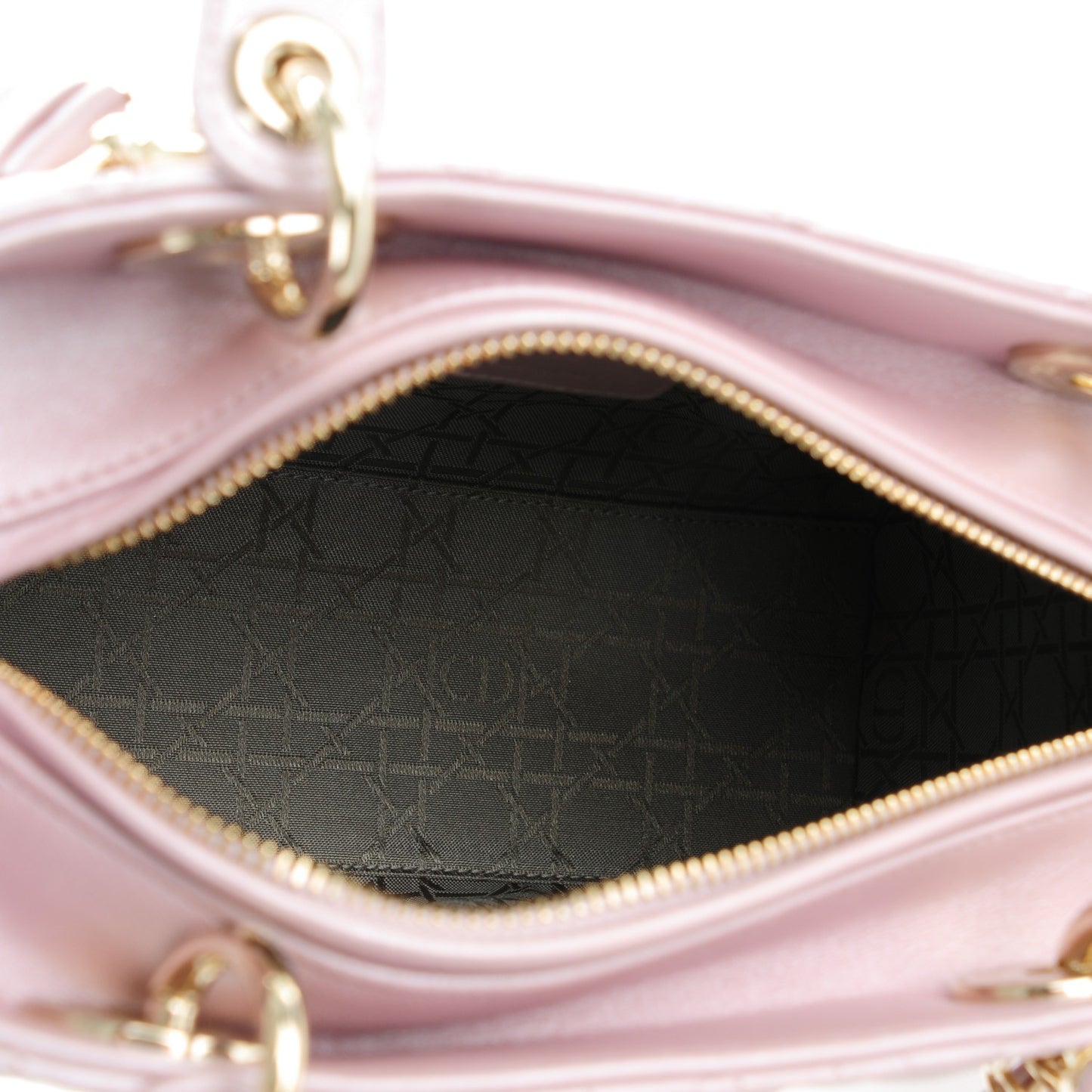 Pearly Lambskin Cannage Medium Lady Dior Lotus
