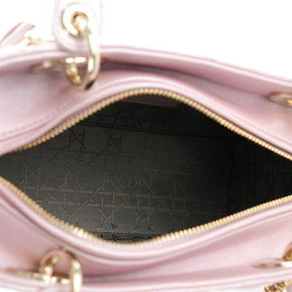 Christian Dior Pearly Lambskin Cannage Medium Lady Dior Lotus 5 of 7