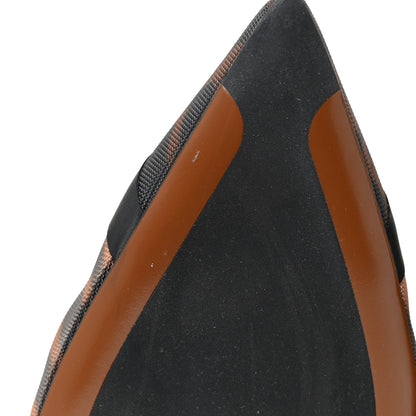 Fendi Technical Mesh FF Colibri 55mm Slingback Pumps 39 Tobacco Moro Bordeaux Black Militare 6 of 10