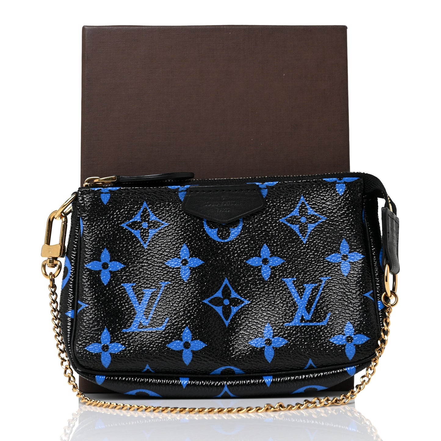 Colored Monogram Mini Pochette Accessories Blue Black