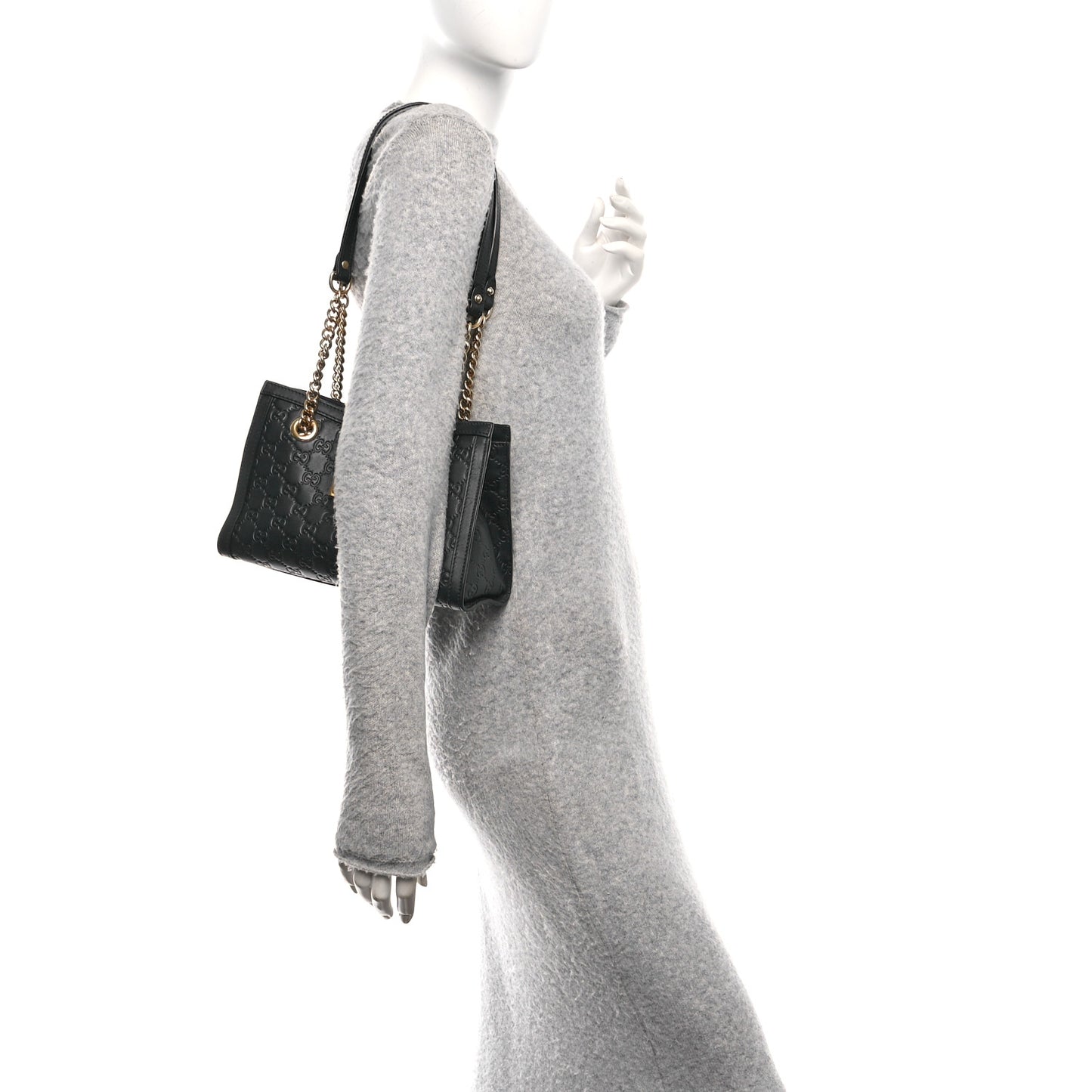 Guccissima Small Padlock Tote Black