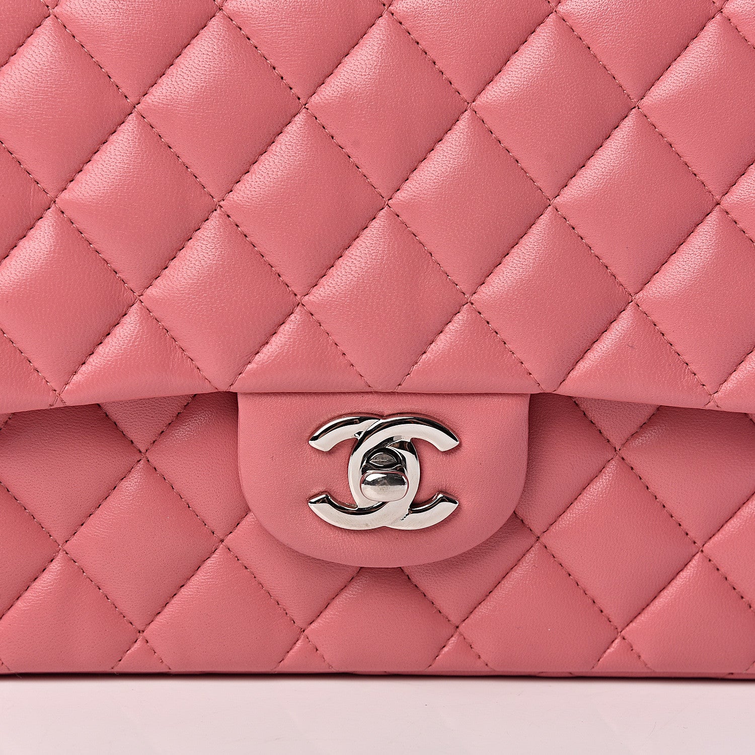 Chanel Lambskin Quilted Medium Double Flap Pink 8 of 10