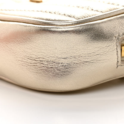 Saint Laurent Metallic Calfskin Matelasse Chevron Monogram Baby Lou Camera Bag Platino 10 of 10