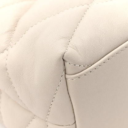 Saint Laurent Lambskin Quilted Sade Puffer Envelope Clutch Crema Soft 8 of 9