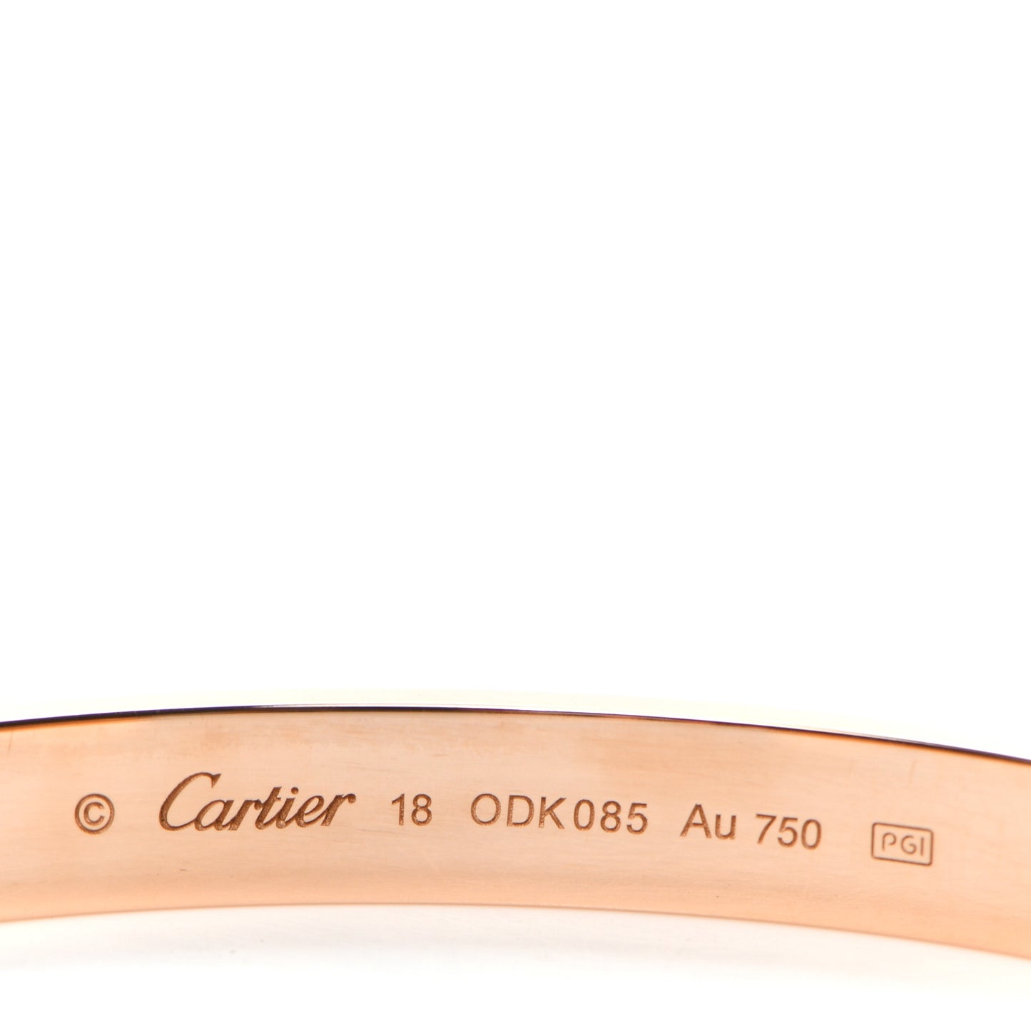 18K Pink Gold LOVE Cuff Bracelet 18