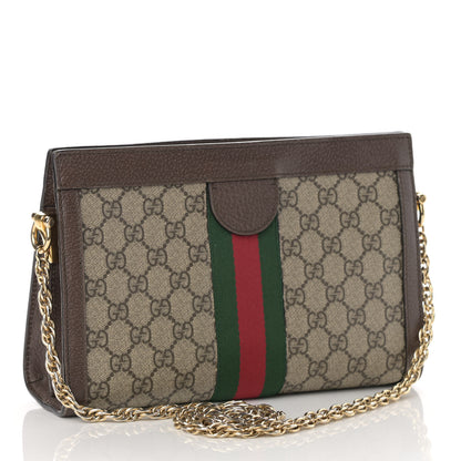 Gucci GG Supreme Monogram Web Small Ophidia Chain Shoulder Bag Brown 3 of 13