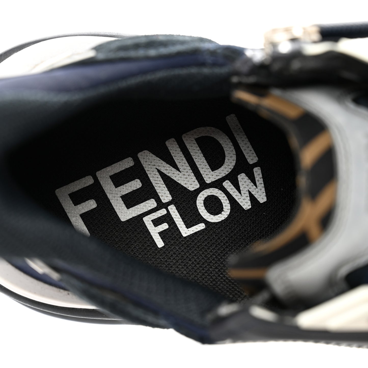 Nylon Lycra FF Mens Fendi Flow Low Top Sneakers 7 Black Navy