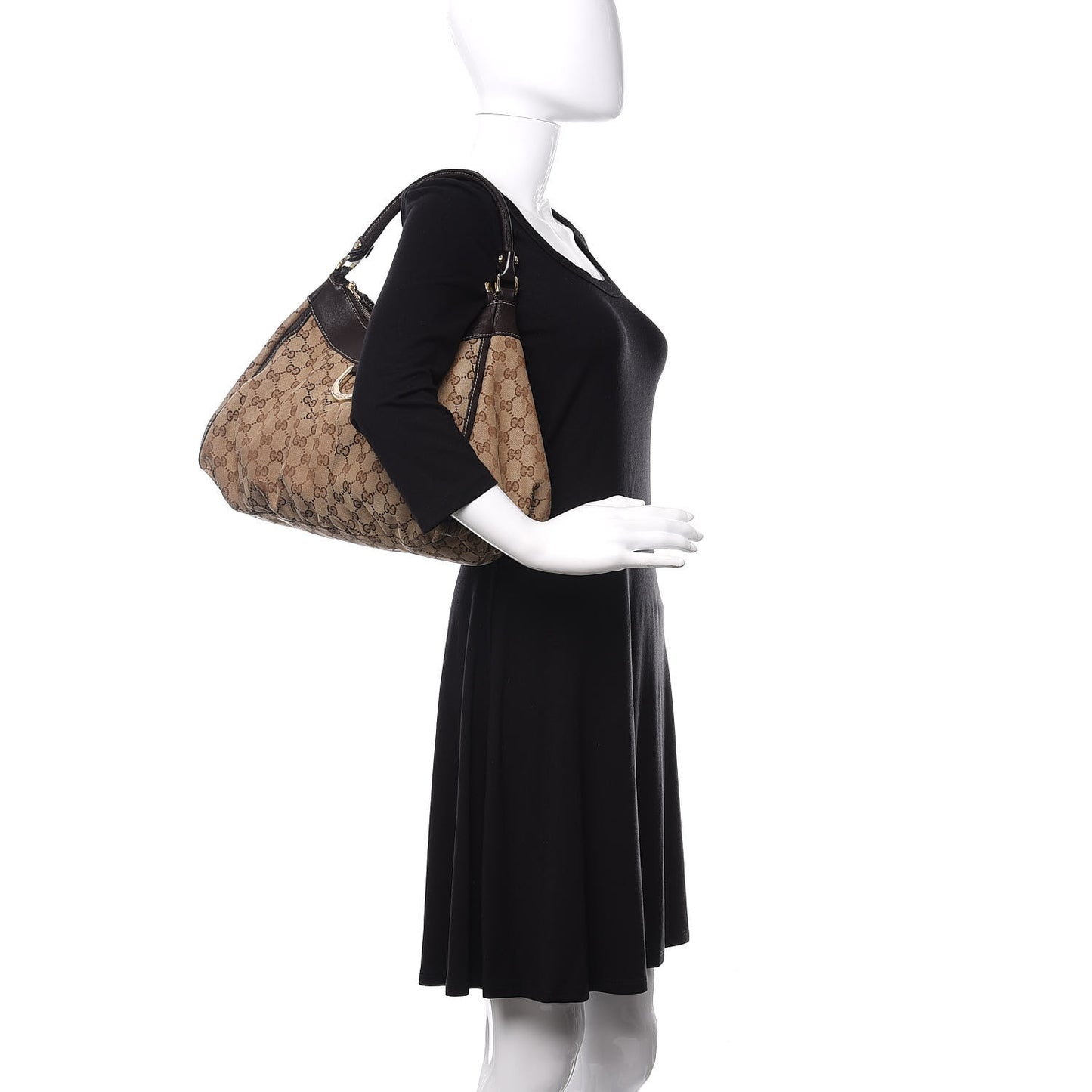 Monogram Large D Ring Hobo Dark Brown