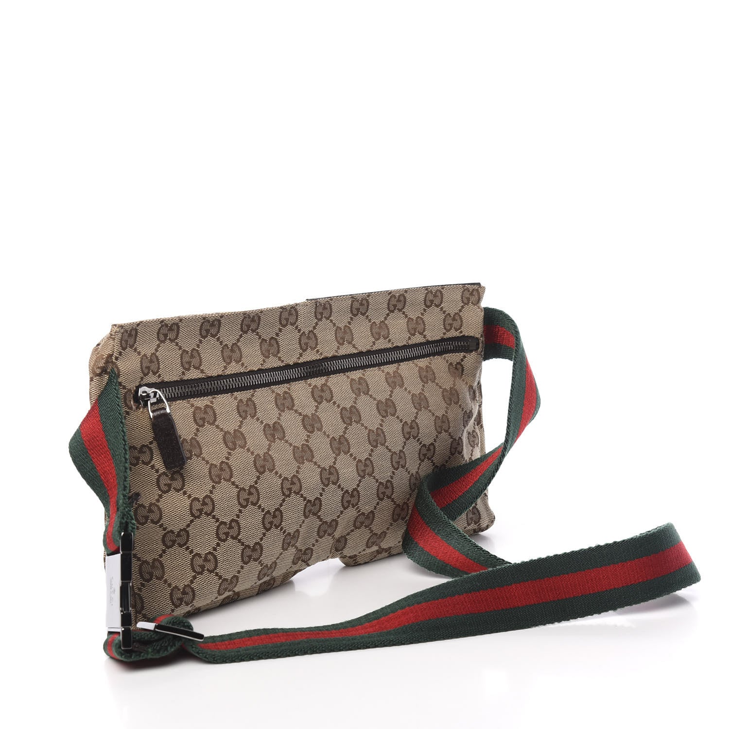 Gucci GG Monogram Double Pocket Belt Bag Dark Brown 3 of 11