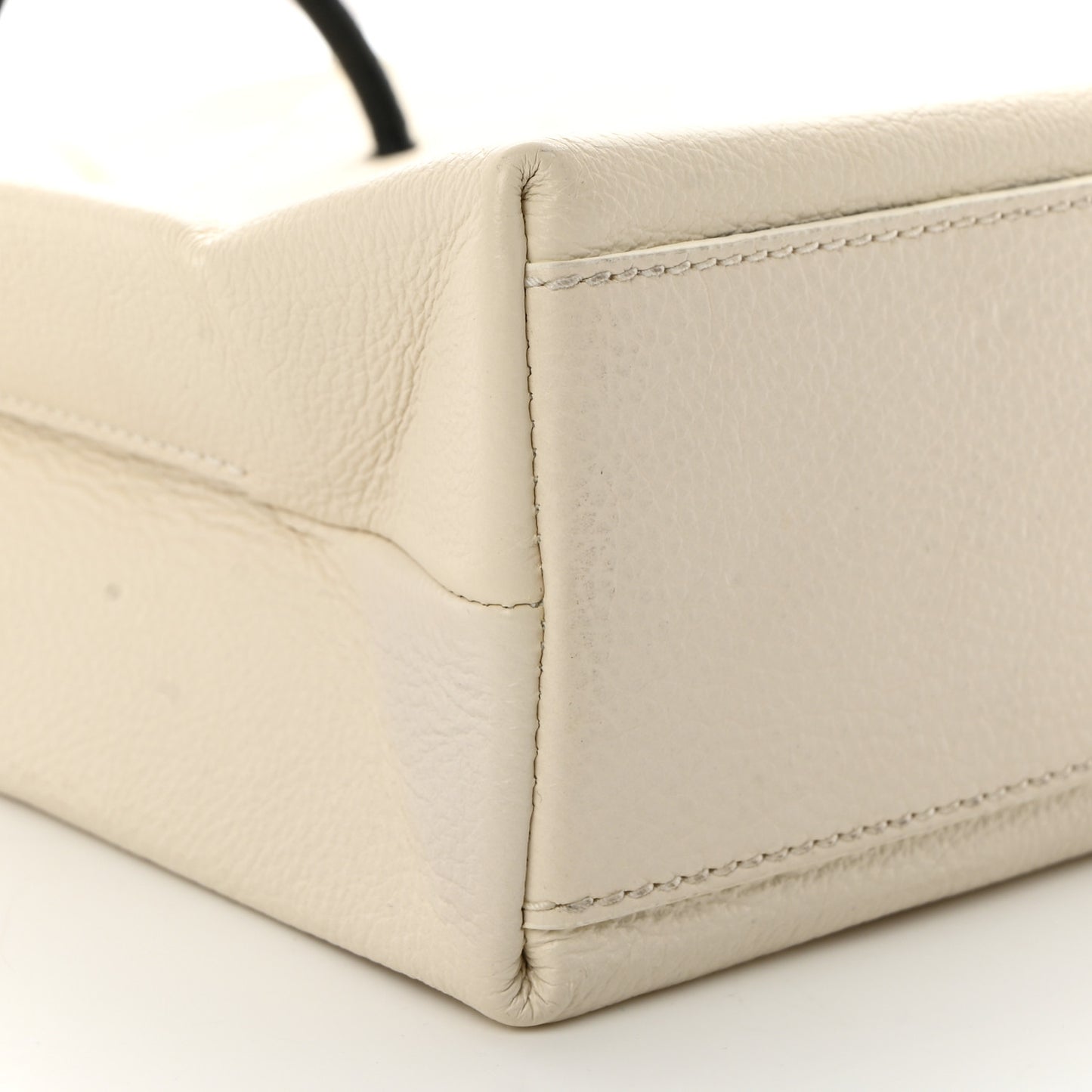 Calfskin Logo XXS Shopping Tote White