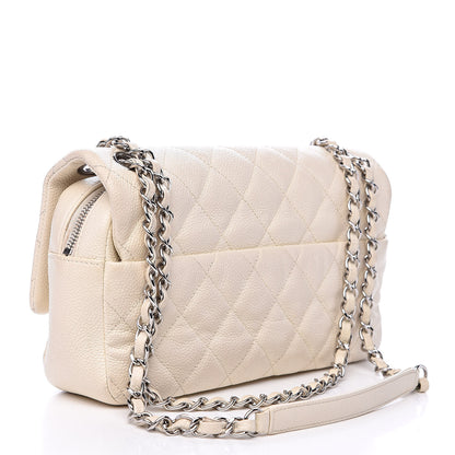 Chanel Caviar Quilted Medium Easy Flap Dark White 3 of 18