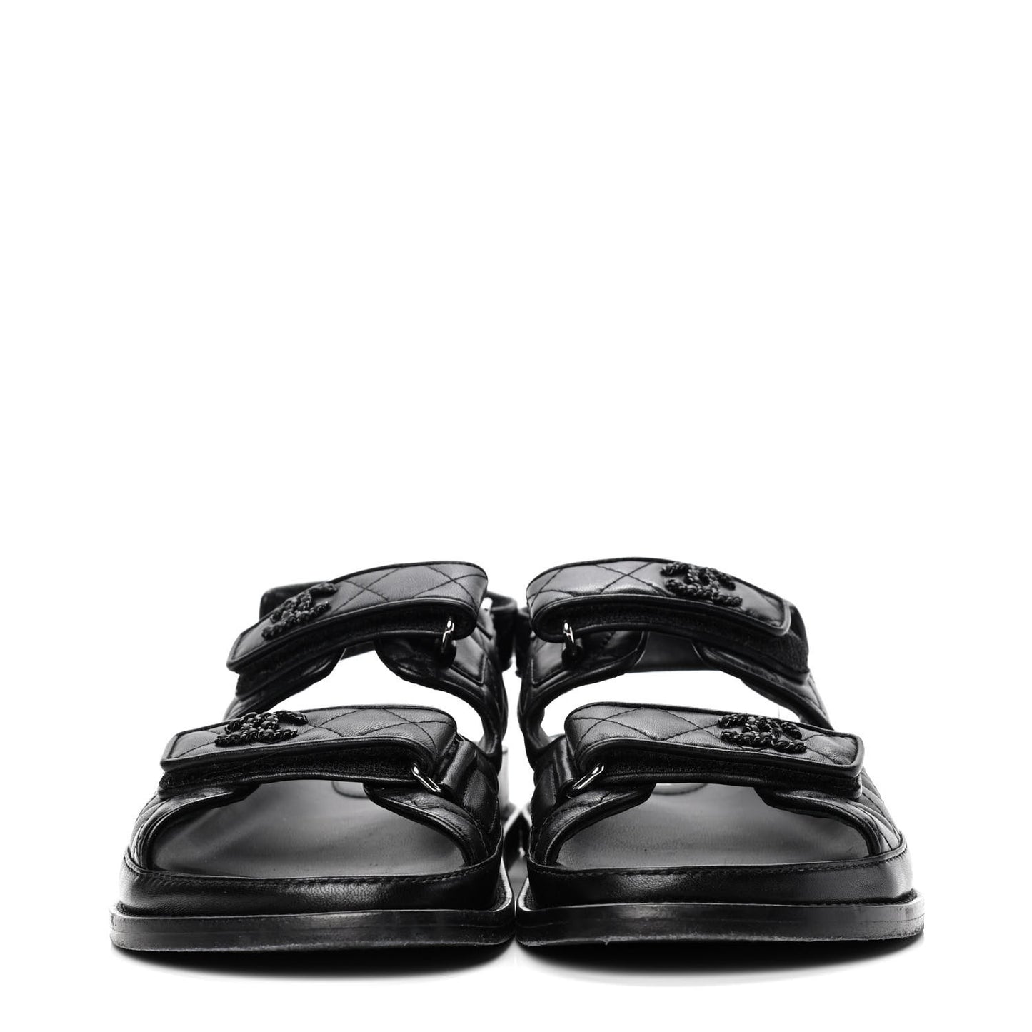 Lambskin Velcro Dad Sandals 39 Black