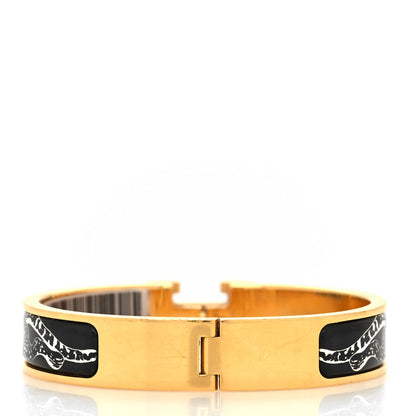 Hermes Enamel Narrow Print Guepards Clic Clac H Bracelet PM Positif Negatif 3 of 5