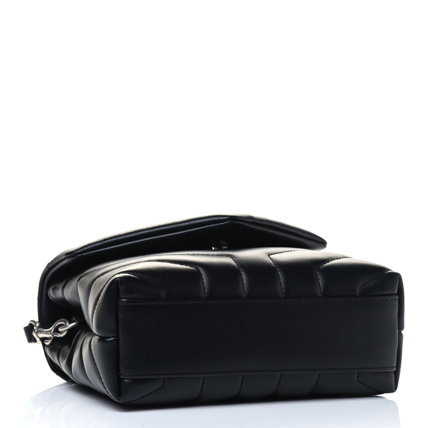 Calfskin Y Quilted Monogram Toy Loulou Crossbody Bag Black