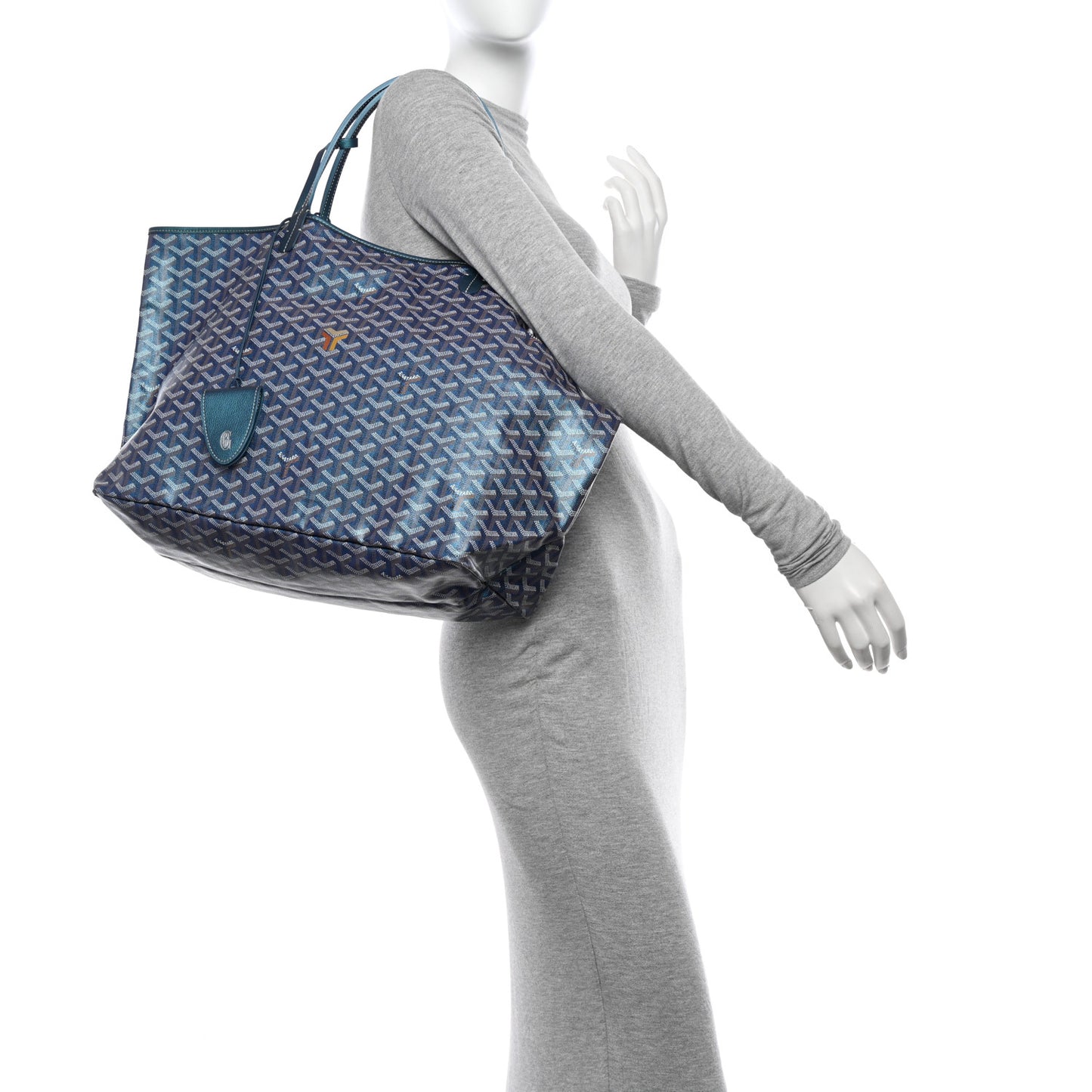 Iridescent Goyardine Saint Louis GM Pearly Blue