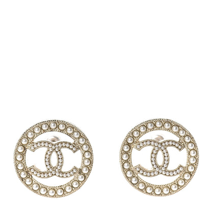 Chanel Pearl CC Round Earrings Gold 1 of 5
