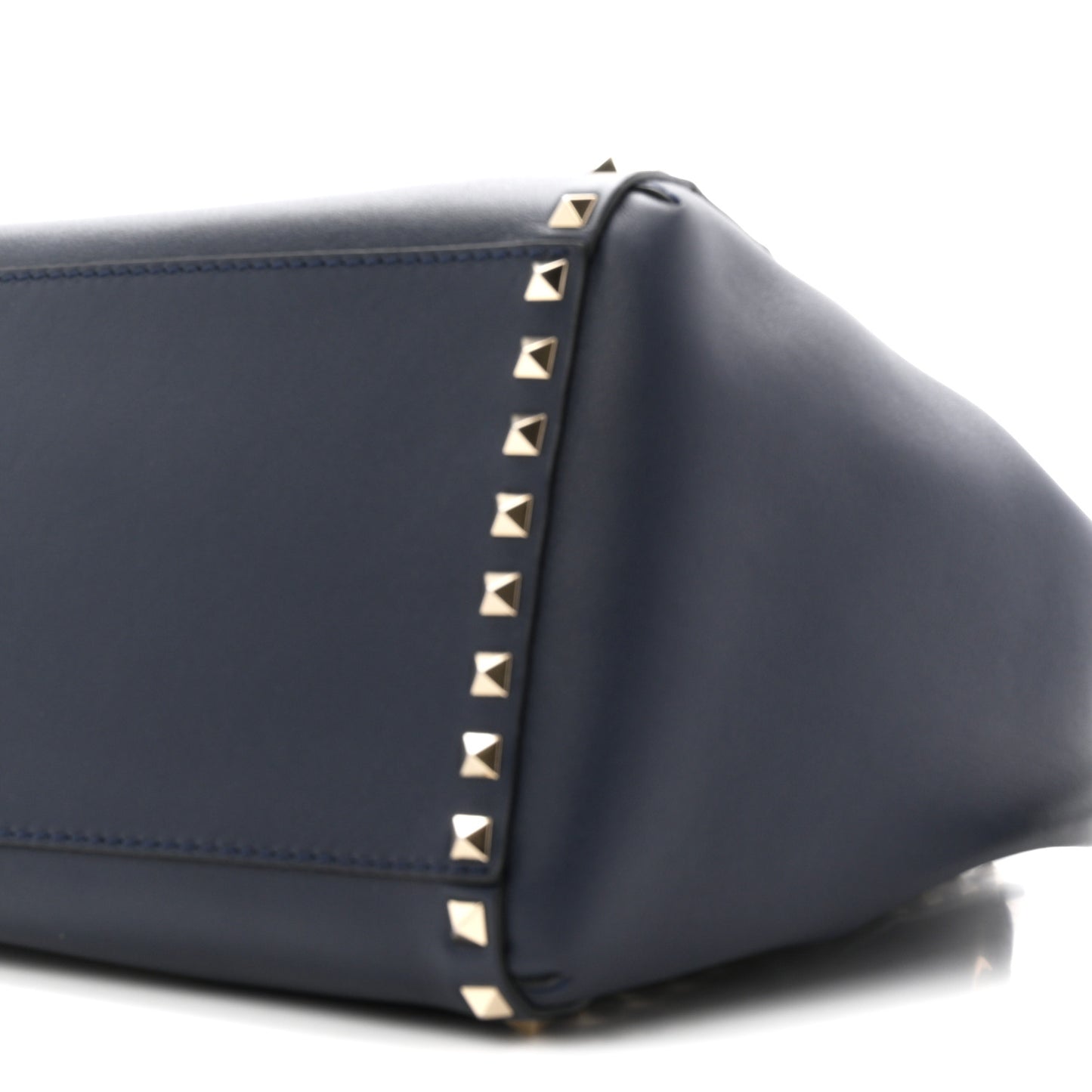 Calfskin Rockstud Double Handle Cinch Tote Marine