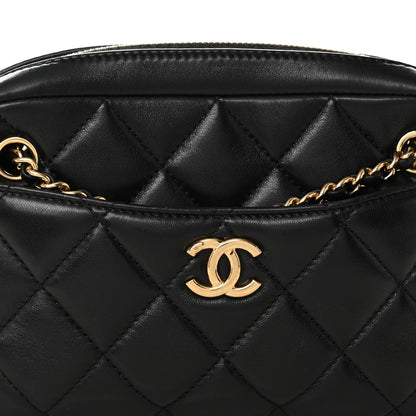 Chanel Shiny Lambskin Quilted Mini Camera Case Black 8 of 10