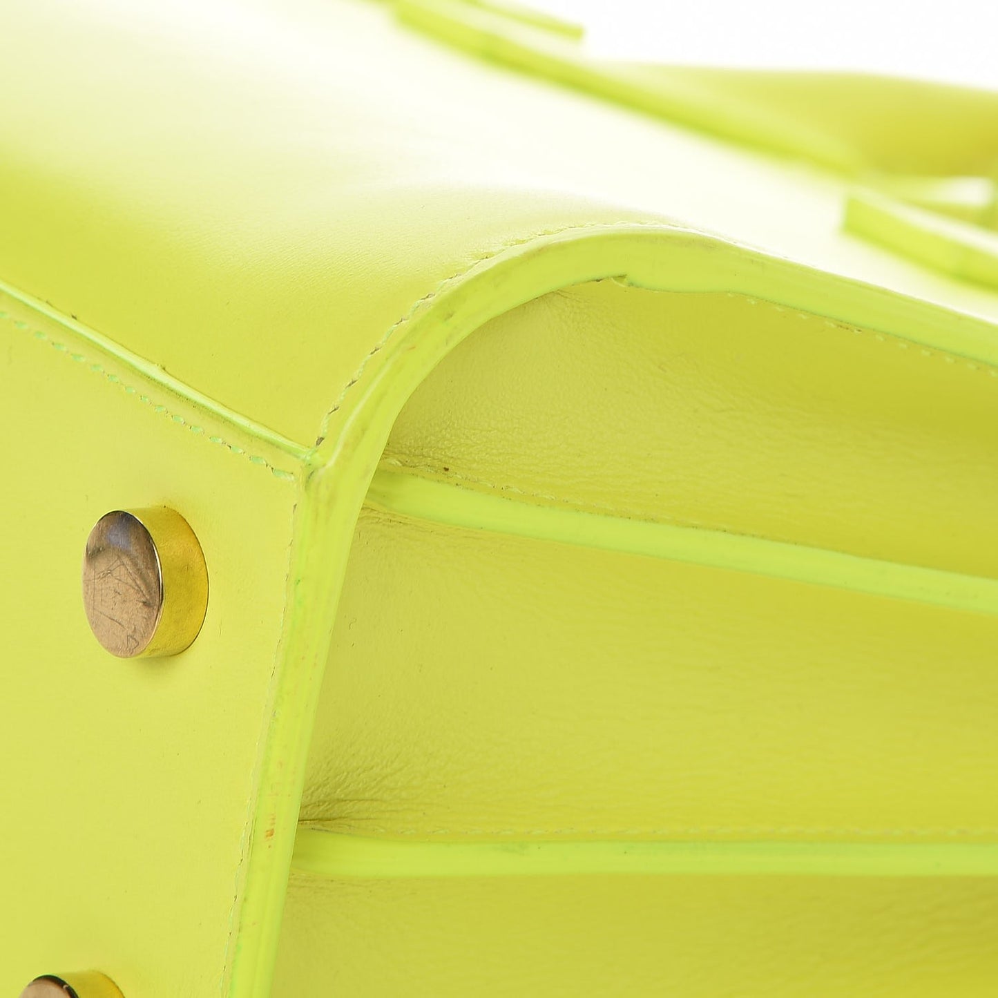 Calfskin Nano Sac De Jour Neon Yellow
