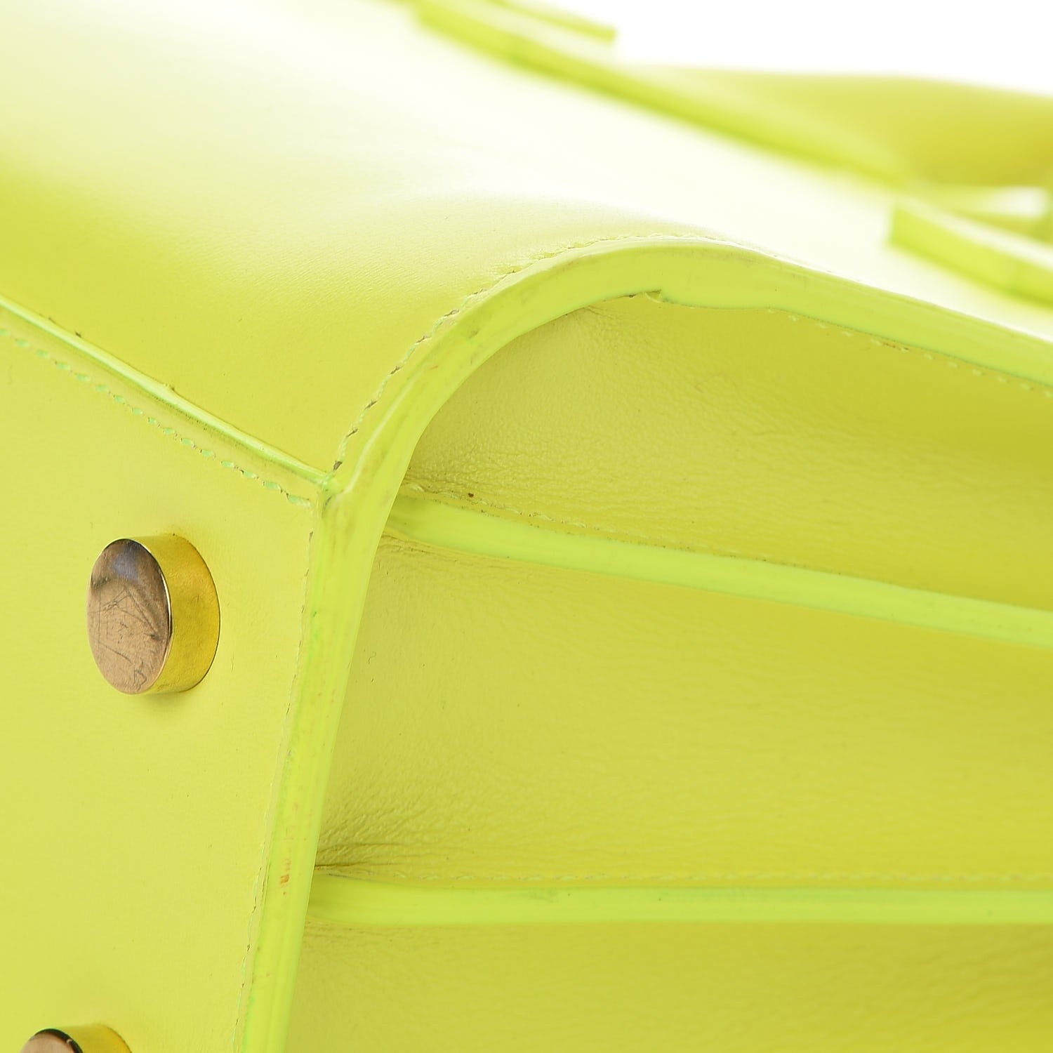 Saint Laurent Calfskin Nano Sac De Jour Neon Yellow 13 of 19