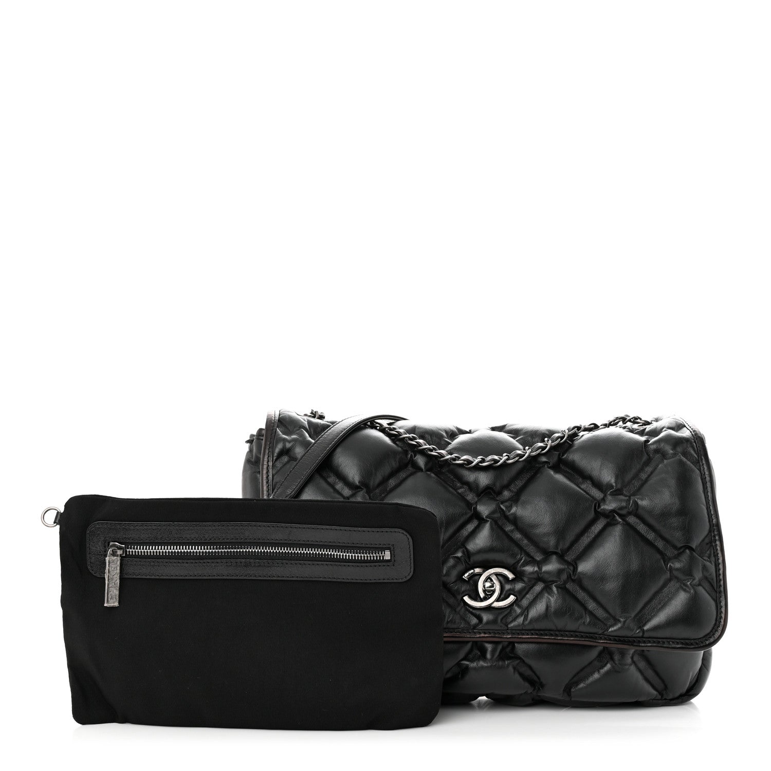 Chanel Calfskin Quilted Large Chesterfield Flap Black 1 of 13