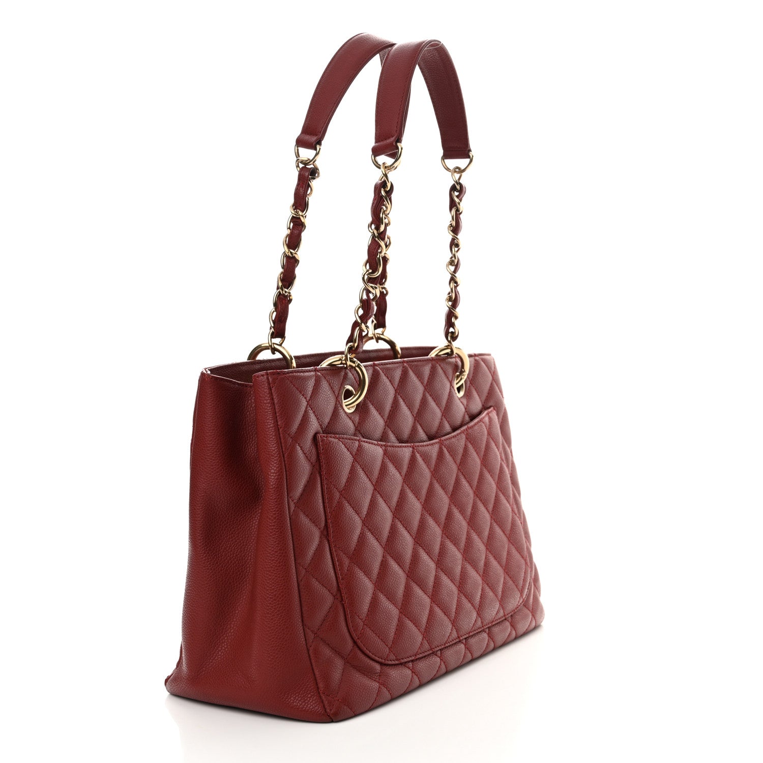 Chanel Caviar Quilted Grand Shopping Tote GST Red 3 of 15