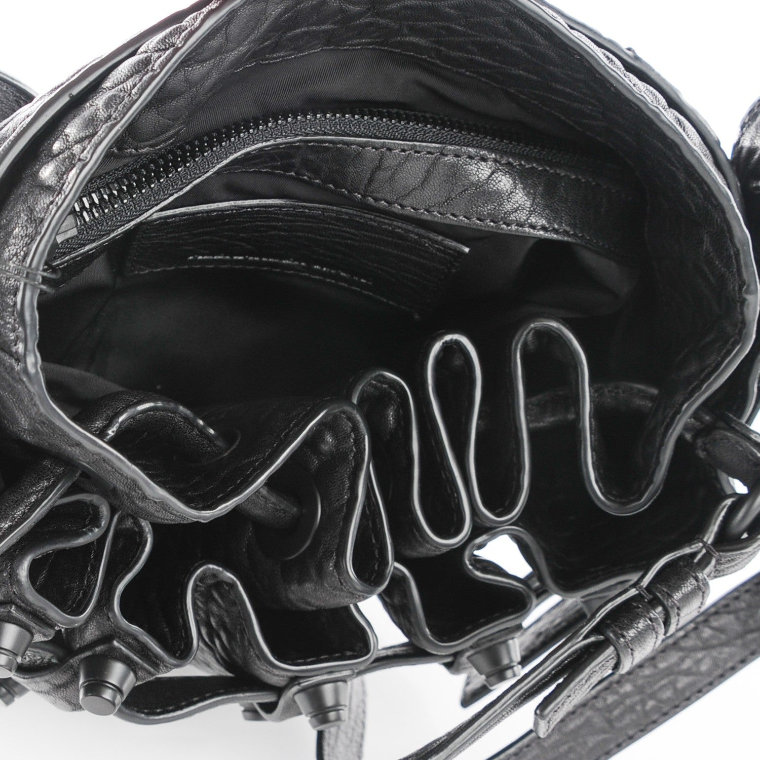 Alexander Wang Pebbled Lambskin Diego Bucket Bag Black w Black Hardware 5 of 8