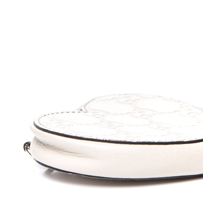 Gucci Guccissima Heart Coin Purse White 7 of 9