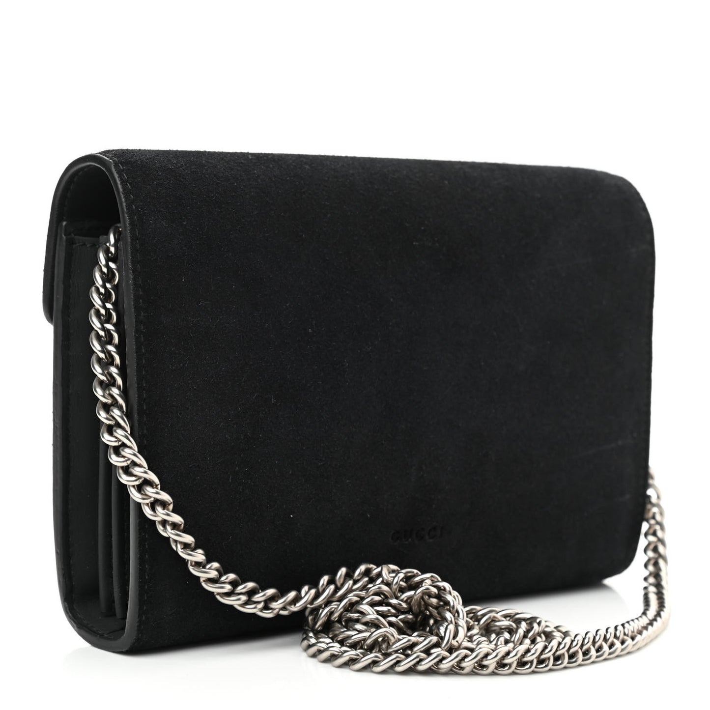 Suede Mini Dionysus Chain Wallet Black