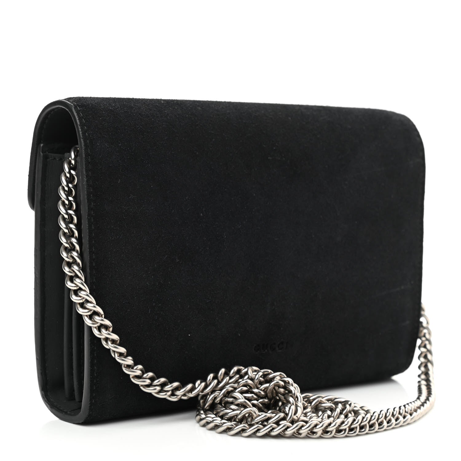 Gucci Suede Mini Dionysus Chain Wallet Black 3 of 10