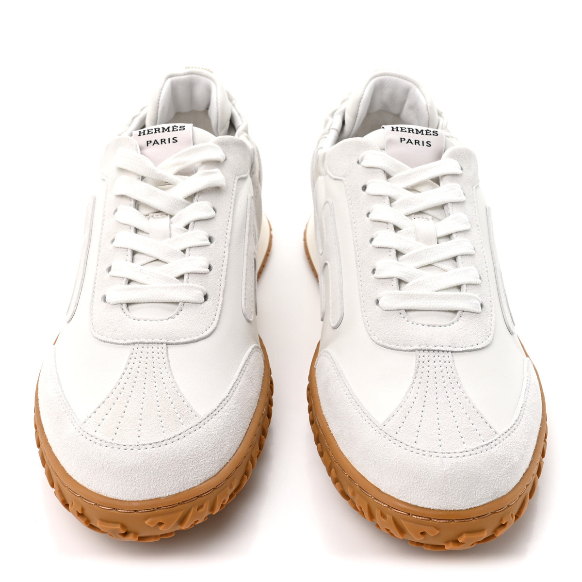Hermes Nappa Suede Goatskin Womens Jet Sneakers 40.5 White 3 of 11