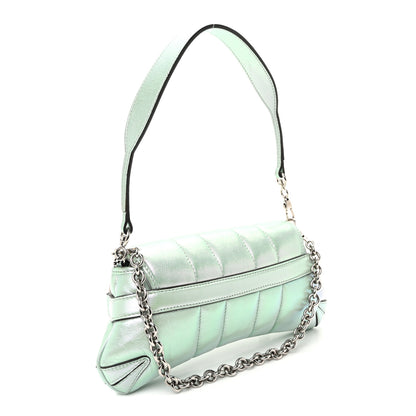 Gucci Iridescent Nappa Vertical Matelasse Small Maxi Horsebit Chain Shoulder Bag Iridescent Salvy Green 3 of 10