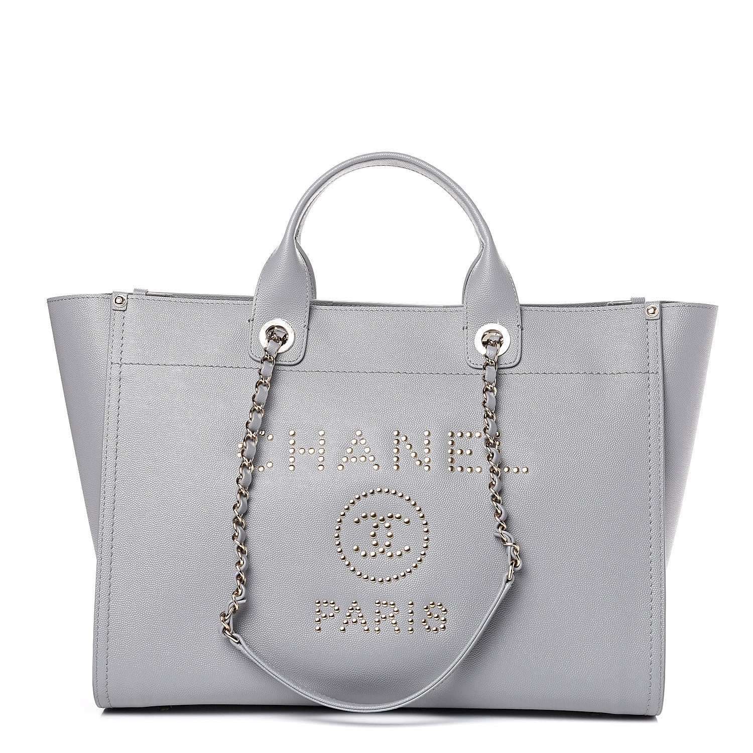 Chanel Caviar Studded Medium Deauville Tote Grey 1 of 9