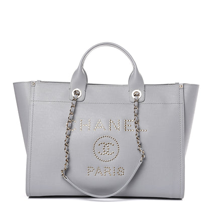 Chanel Caviar Studded Medium Deauville Tote Grey 1 of 9