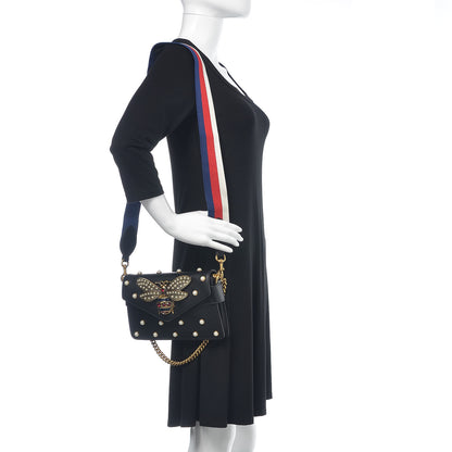 Gucci Nappa Pearl Studded Mini Queen Margaret Broadway Shoulder Bag Black 2 of 12