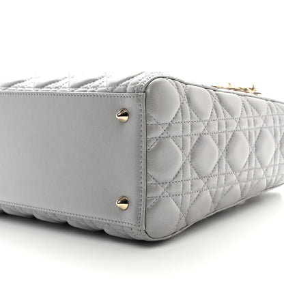 Christian Dior Pearly Lambskin Cannage Medium Lady Dior Grey 10 of 10