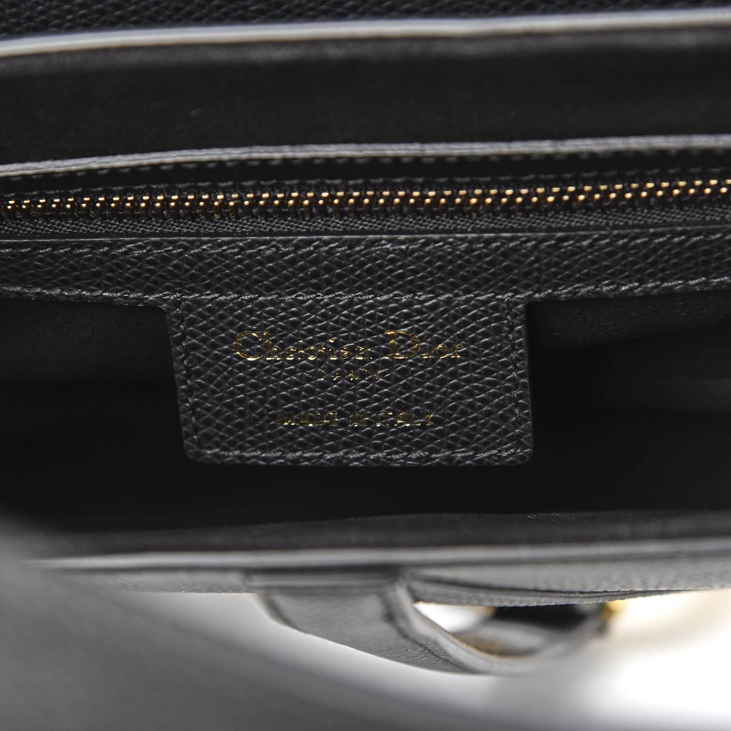Christian Dior Grained Calfskin Saddle Bag Black 6 of 10
