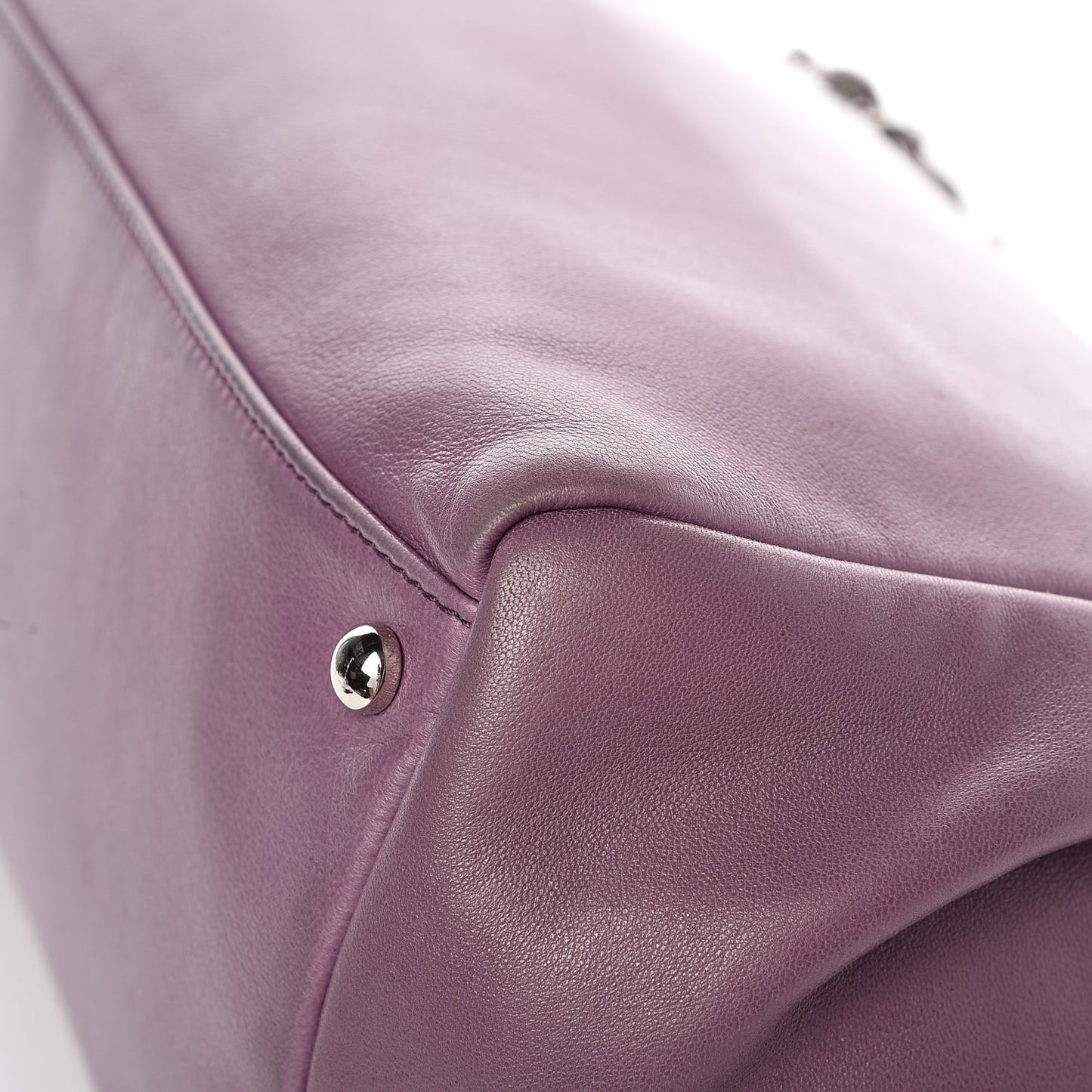 Lambskin Quilted Small Accordion Flap Light Purple