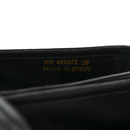 Saint Laurent Lambskin Monogram Espadrilles 38 Black 8 of 8