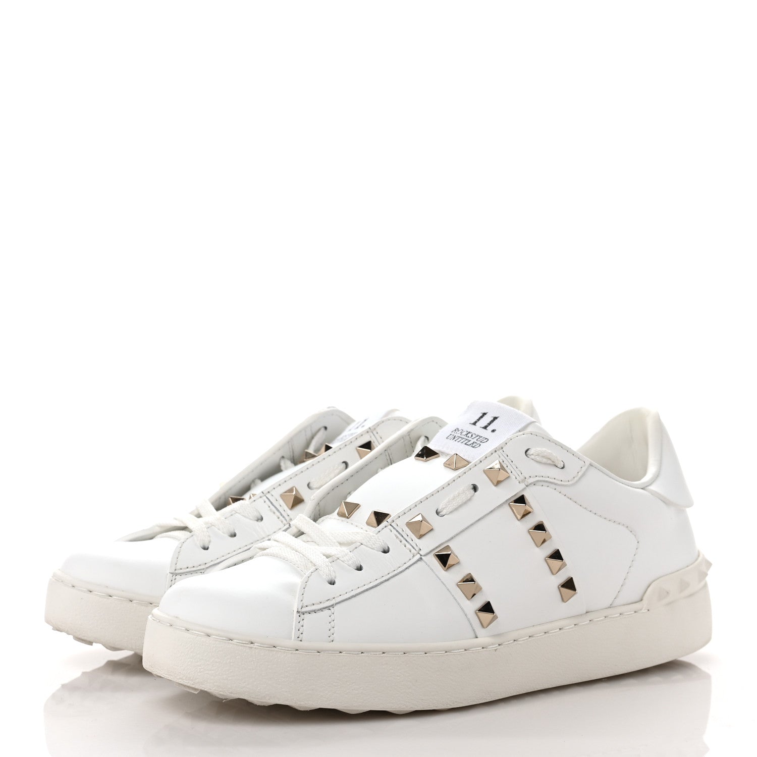 Valentino Garavani Calfskin Rockstud Untitled Open Sneakers 38.5 White 3 of 10