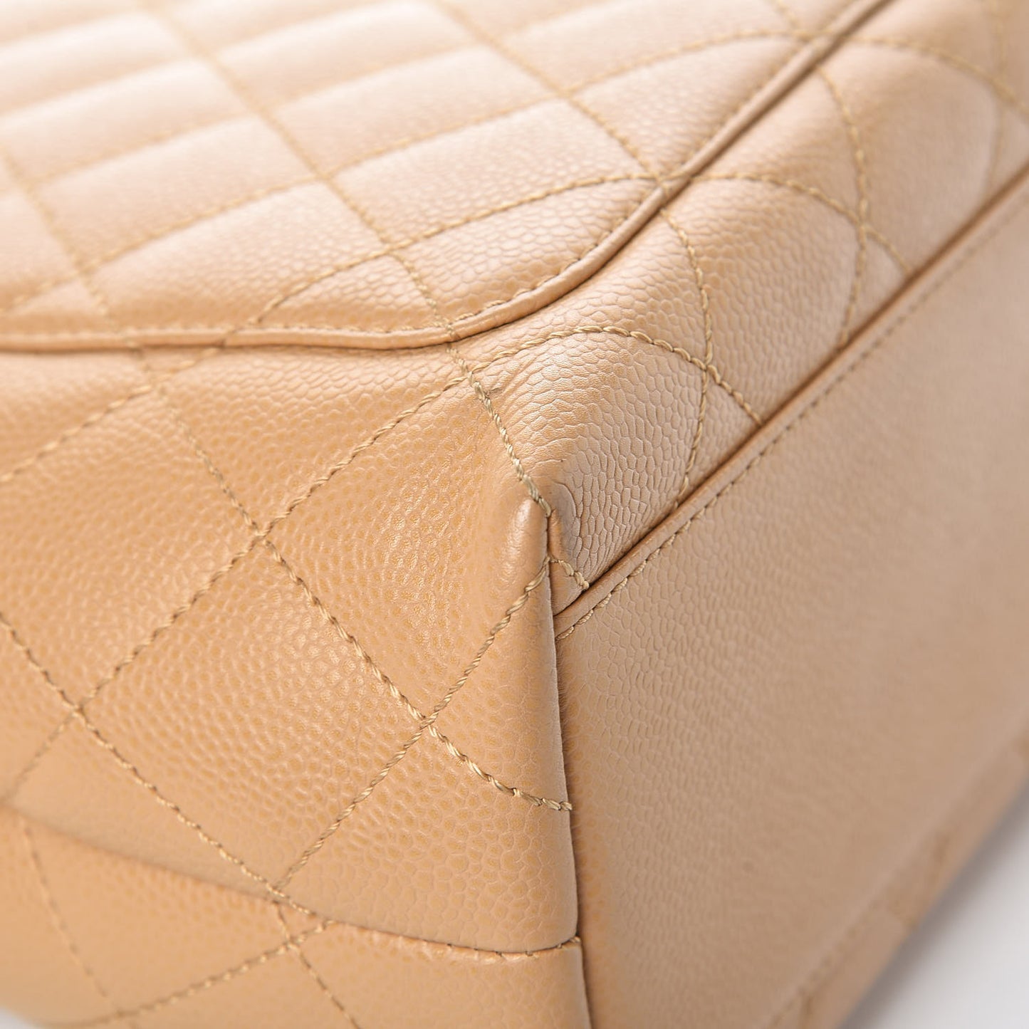 Caviar Quilted Jumbo Kelly Flap Beige